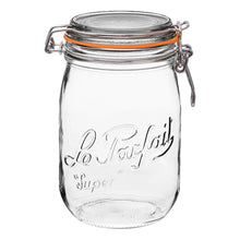 Load image into Gallery viewer, 1L Rounded French Glass Storage Jar W Airtight Rubber Seal
