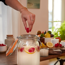 Load image into Gallery viewer, 3L Rounded French Glass Storage Jar W Airtight Rubber Seal
