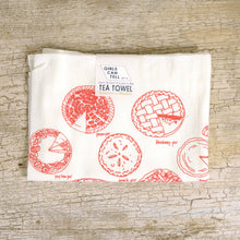 Load image into Gallery viewer, Holiday Pies Tea Towel | kitchen | flour sack | dish towels
