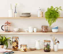 Load image into Gallery viewer, 1.5L Rounded French Glass Storage Jar W Airtight Rubber Seal
